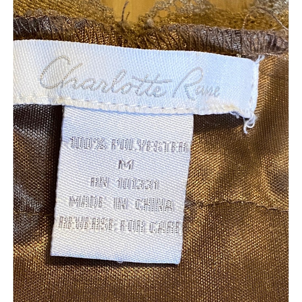 Charlotte Russe Brown Medallion Lace Trim Babydoll Dress Womens Medium Y2K - Picture 5 of 7